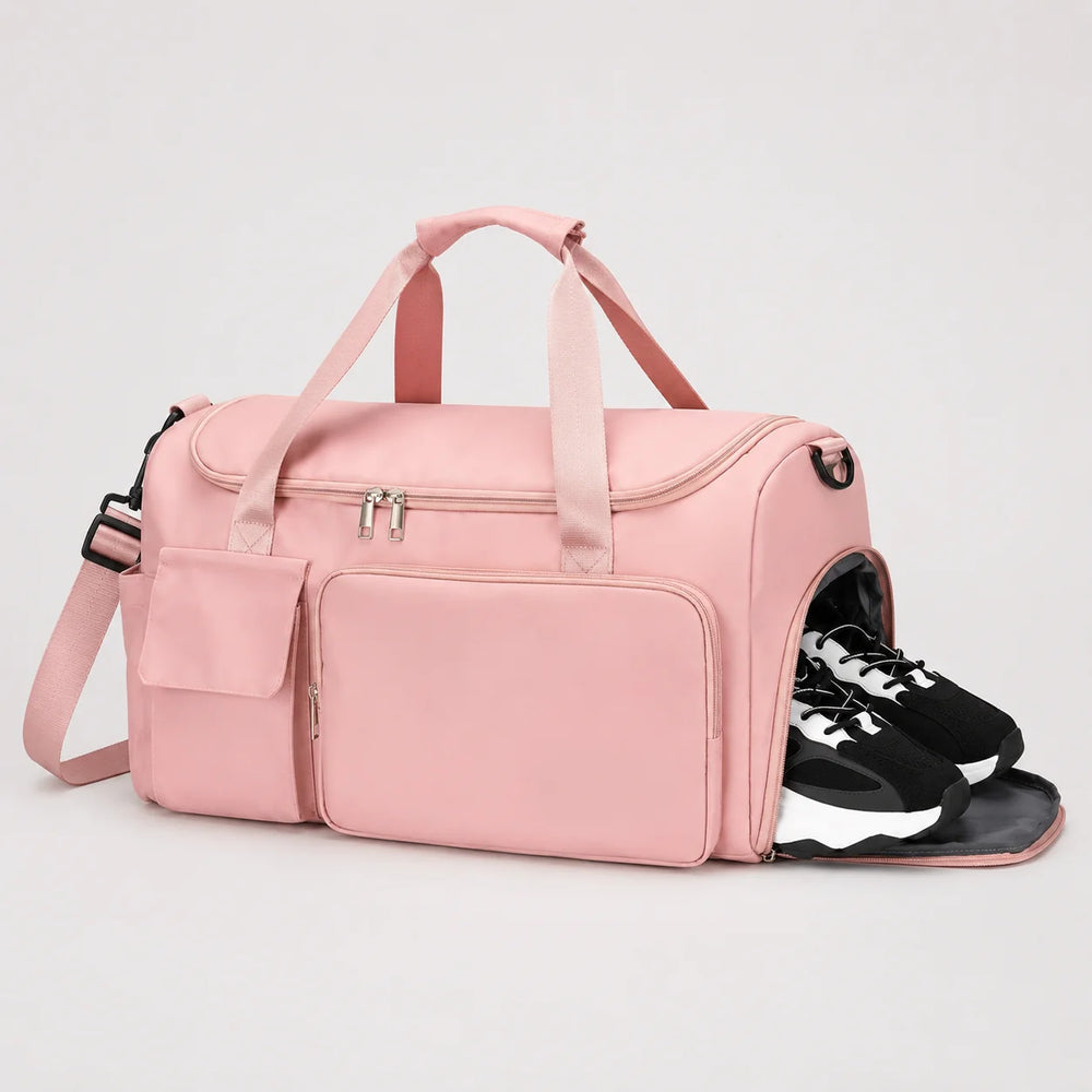 Rosa Sport- & Weekendväska med Skofack