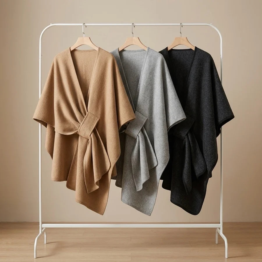 Lovelle Poncho – Höyhenenkevyt poncho puuvillatwilliä