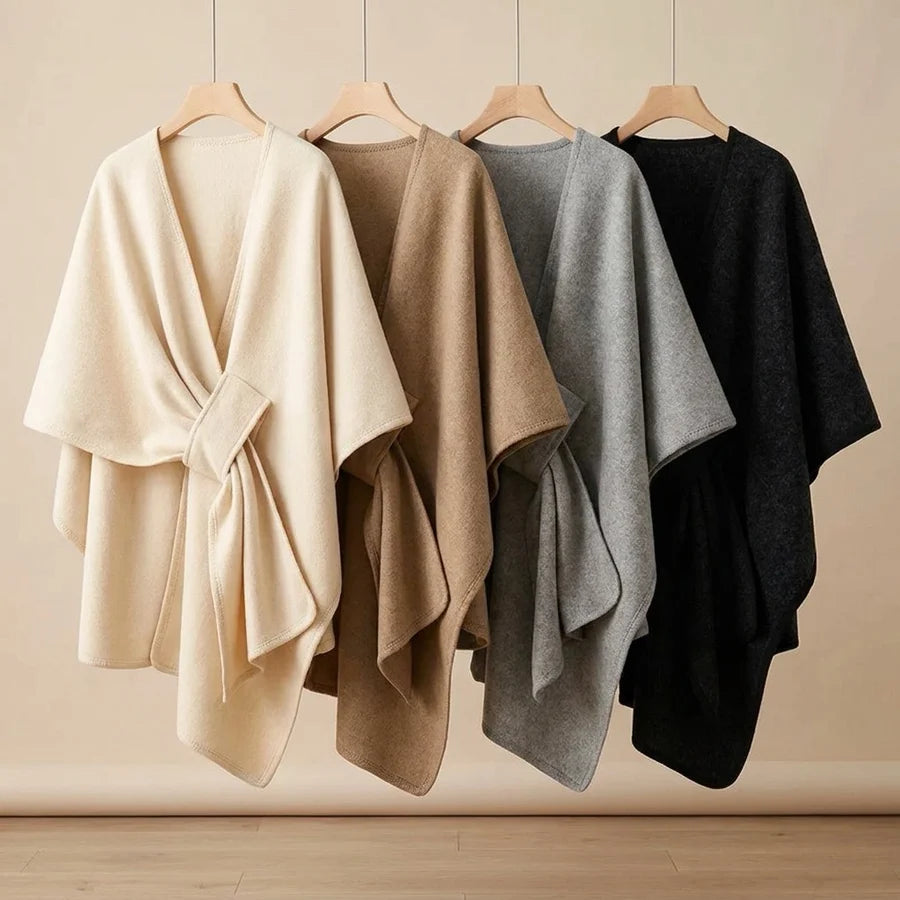Lovelle Poncho – Höyhenenkevyt poncho puuvillatwilliä
